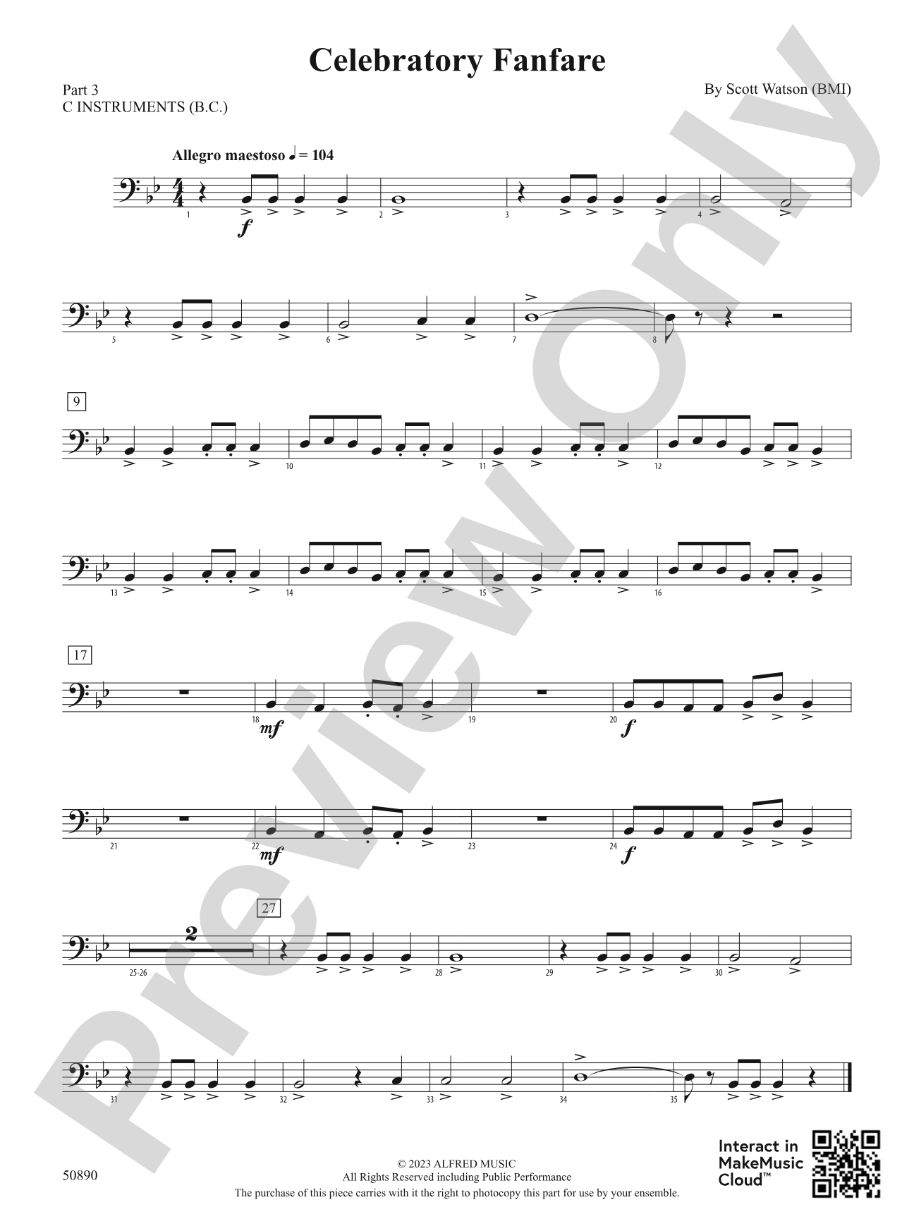 Celebratory Fanfare: Part 3 - C Instruments (B.C.)