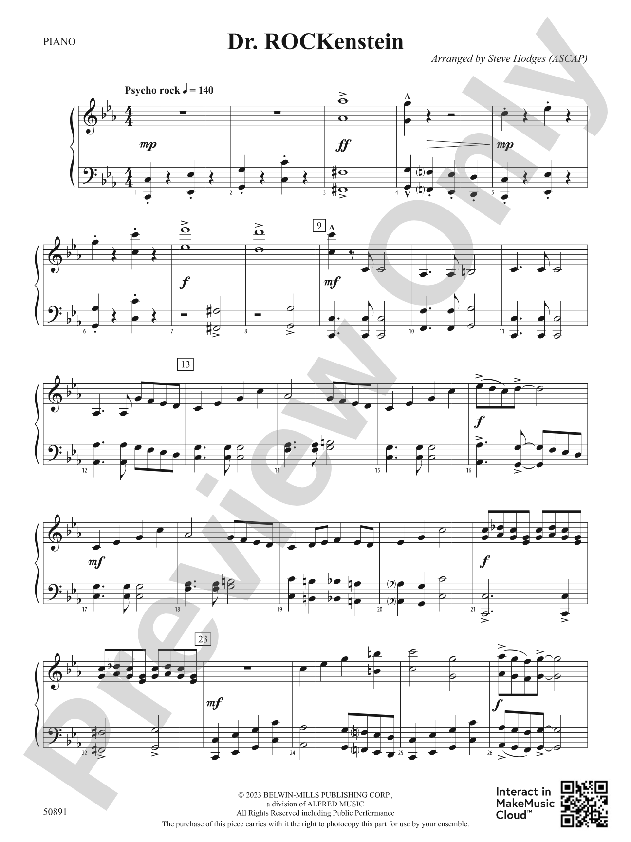 Dr. ROCKenstein: Piano Accompaniment
