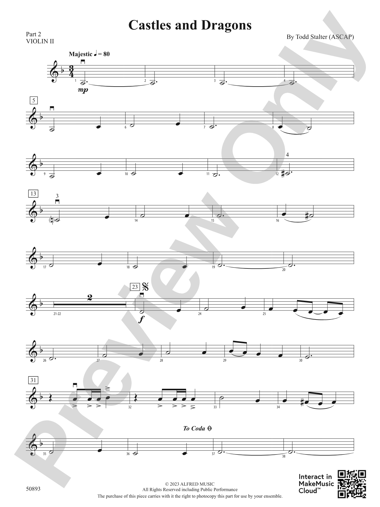 Castles and Dragons: Part 2 - Violin I