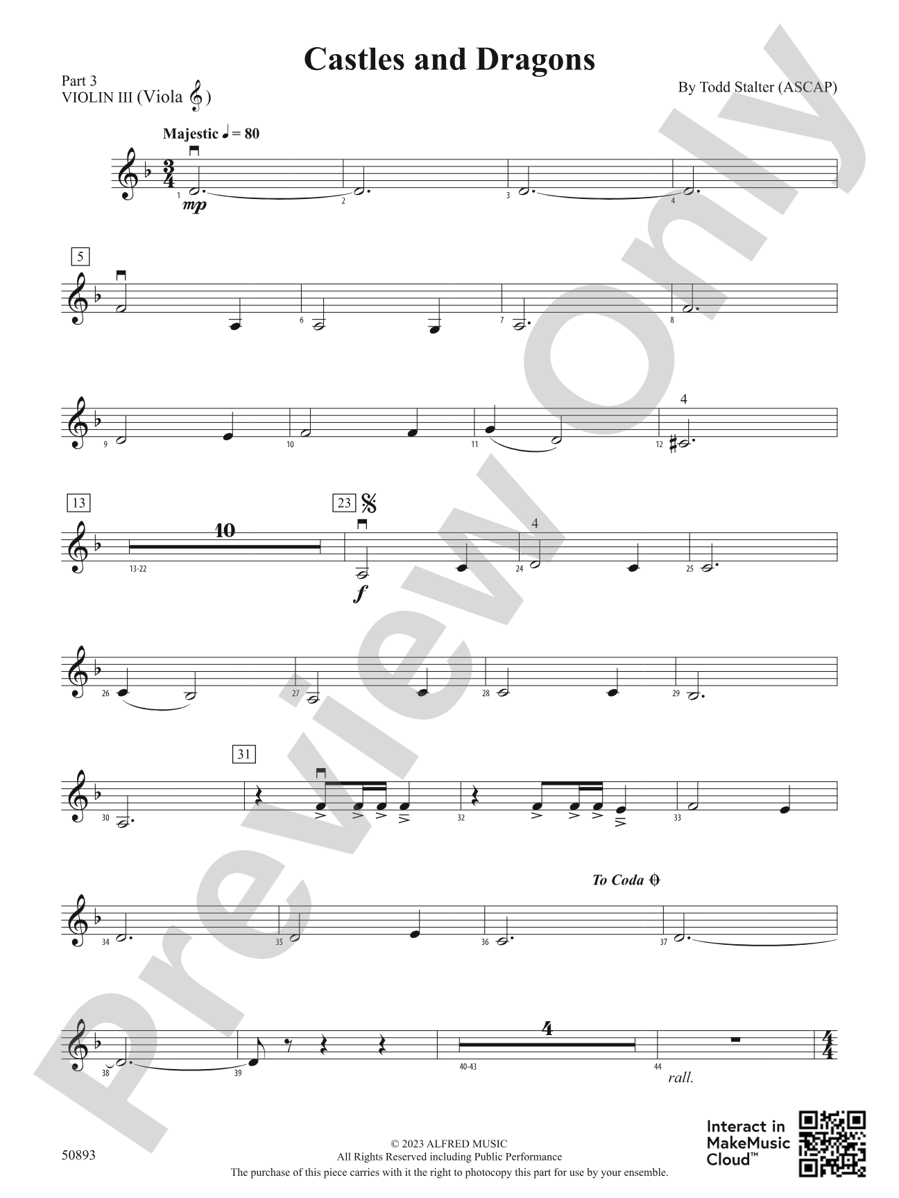 Castles and Dragons: Part 3 - Violin I