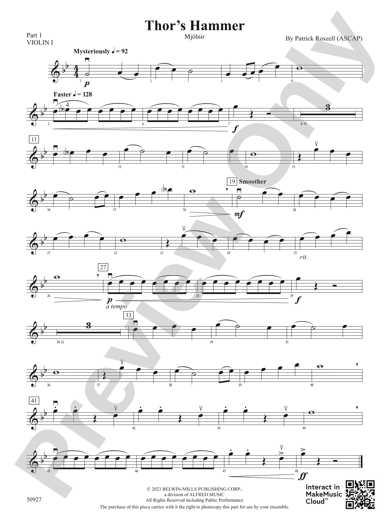 Thor's Hammer: Part 1 - Violin I