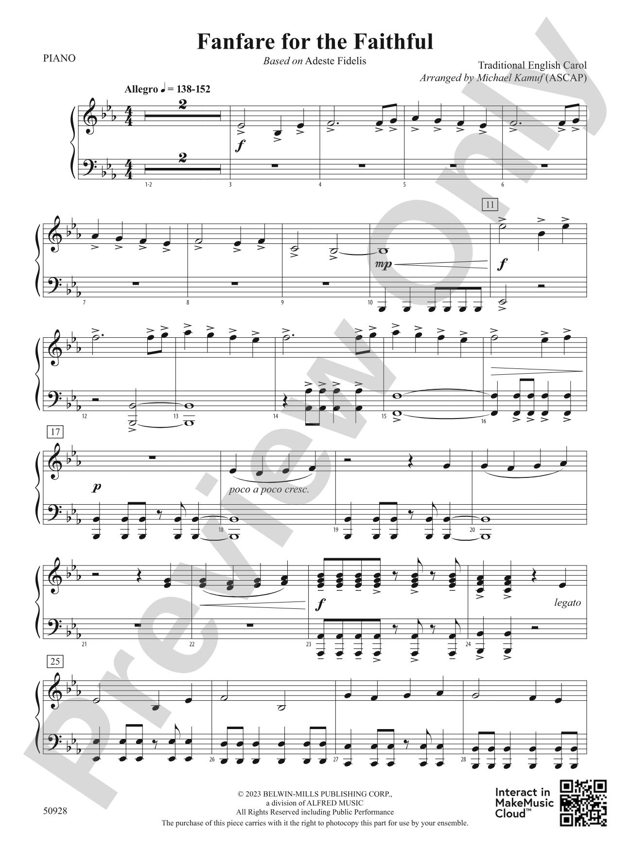 Fanfare for the Faithful: Piano Accompaniment