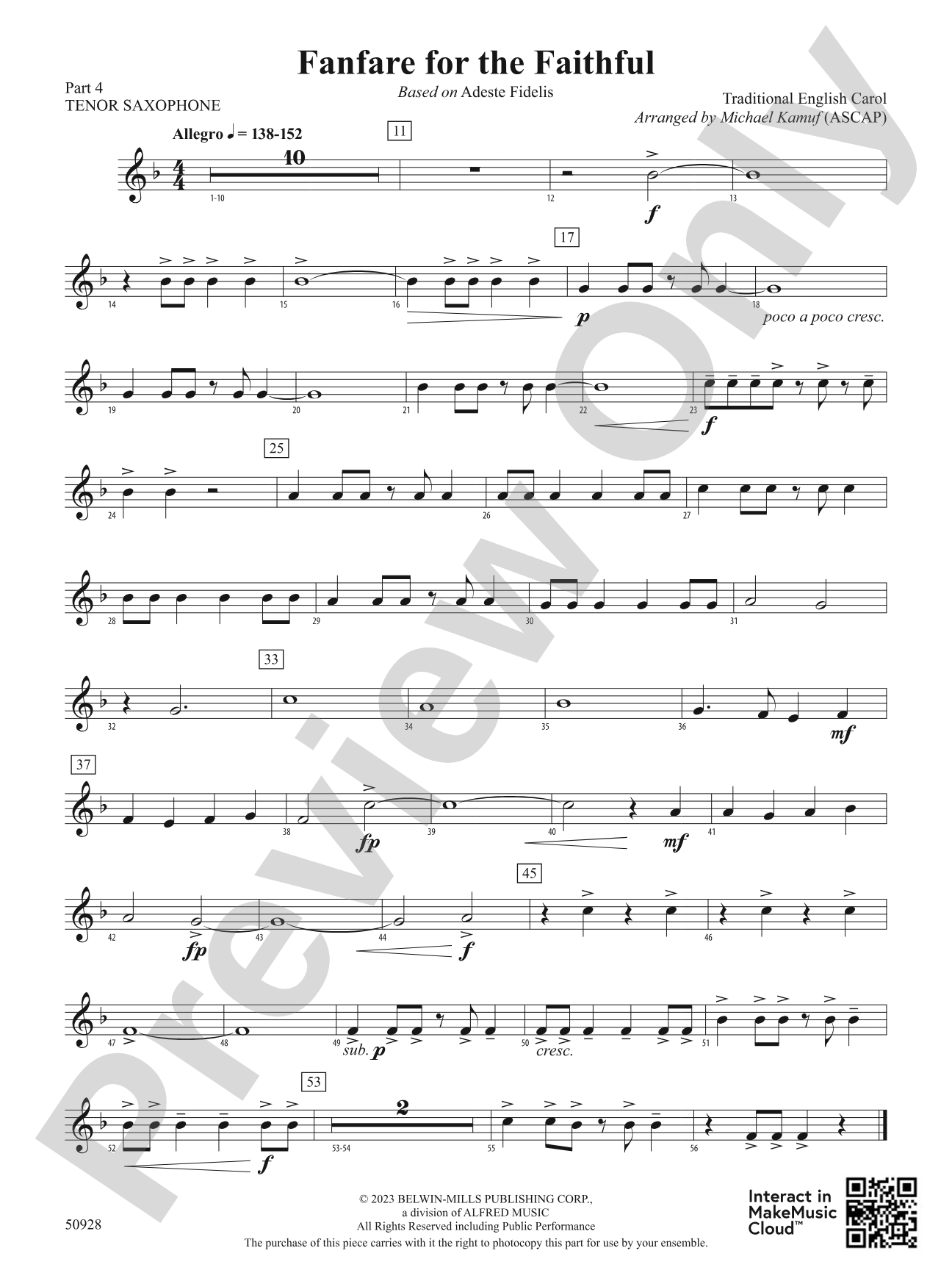 Fanfare for the Faithful: Part 4 - Tenor Saxophone
