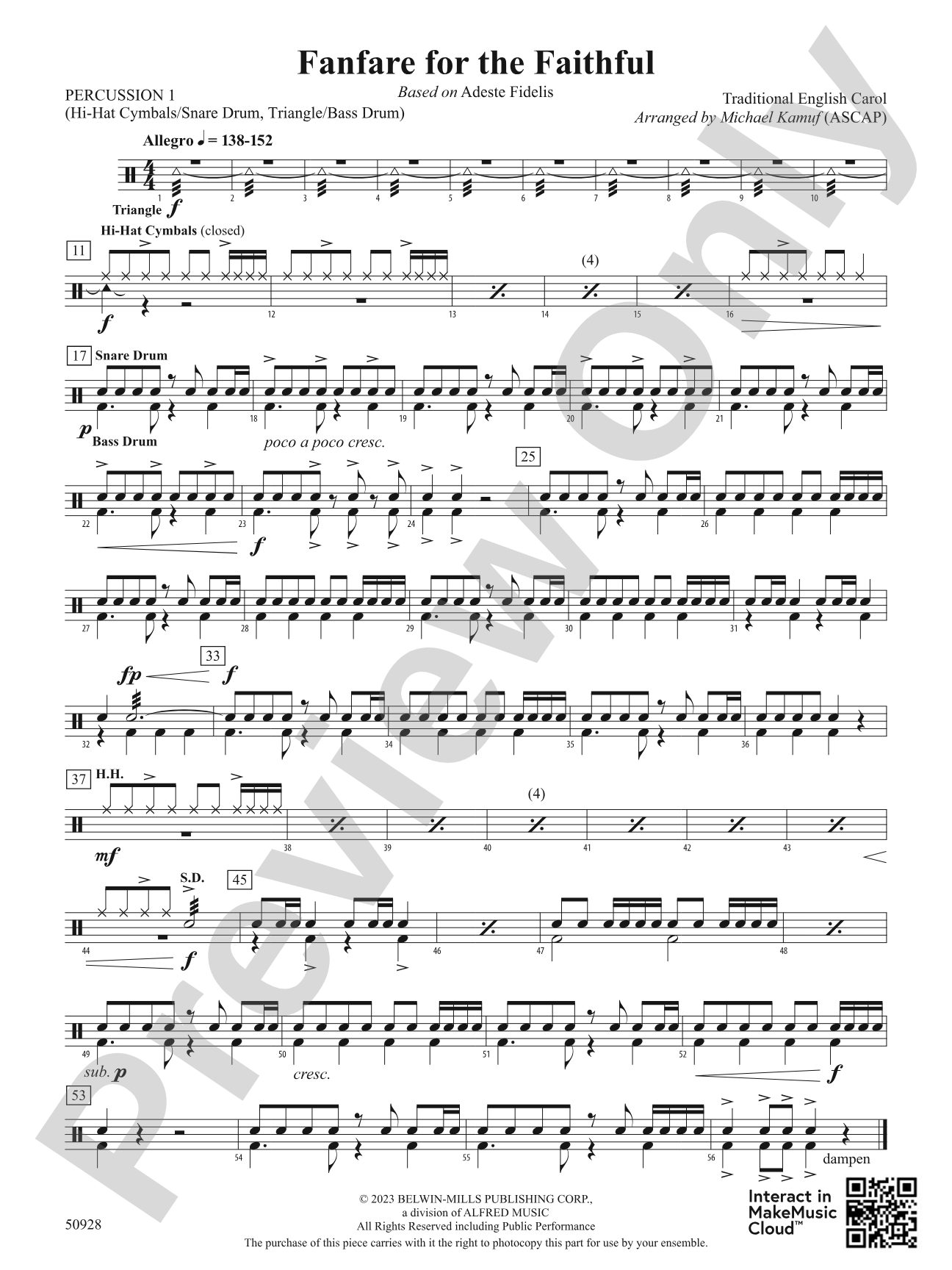 Fanfare for the Faithful: 1st Percussion