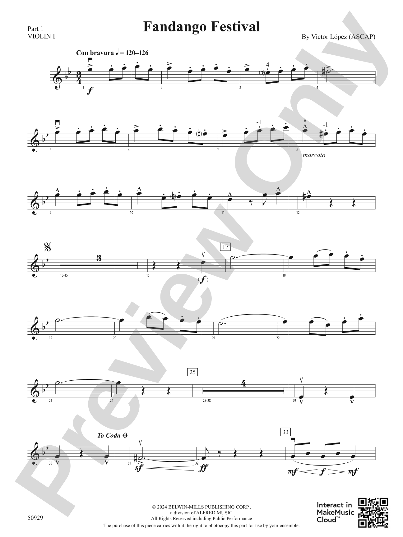 Fandango Festival: Part 1 - Violin I