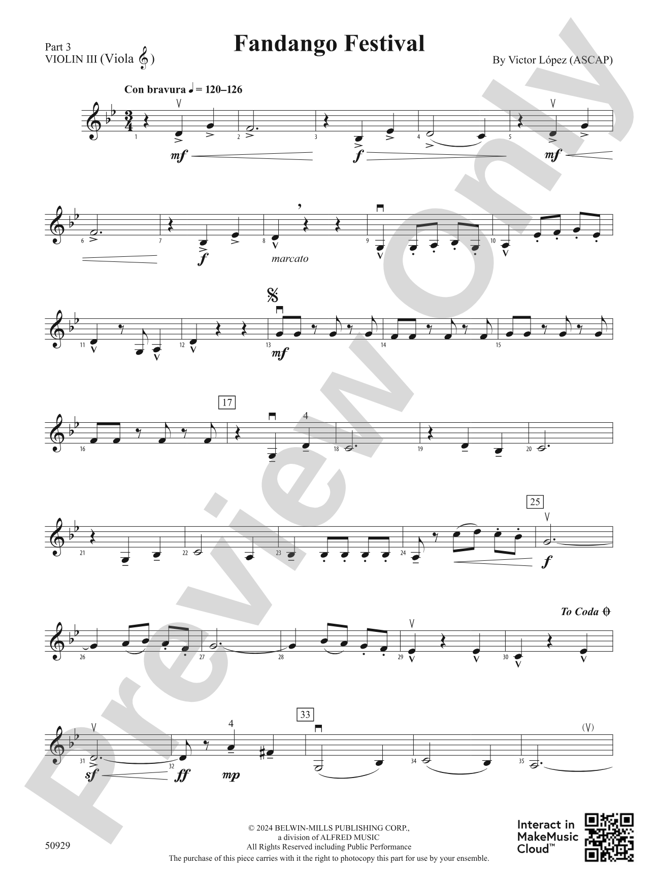 Fandango Festival: Part 3 - Violin I