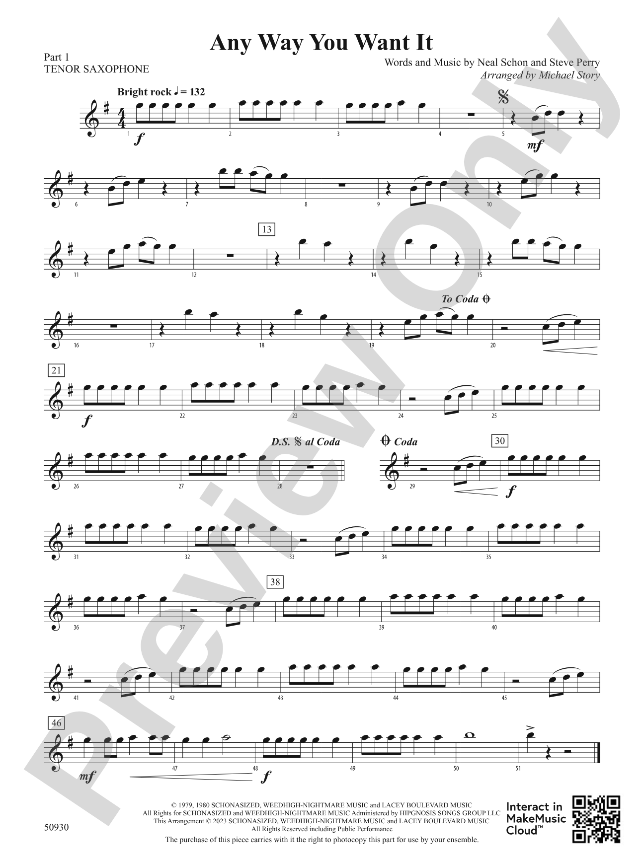 Any Way You Want It: Part 1 - Tenor Saxophone