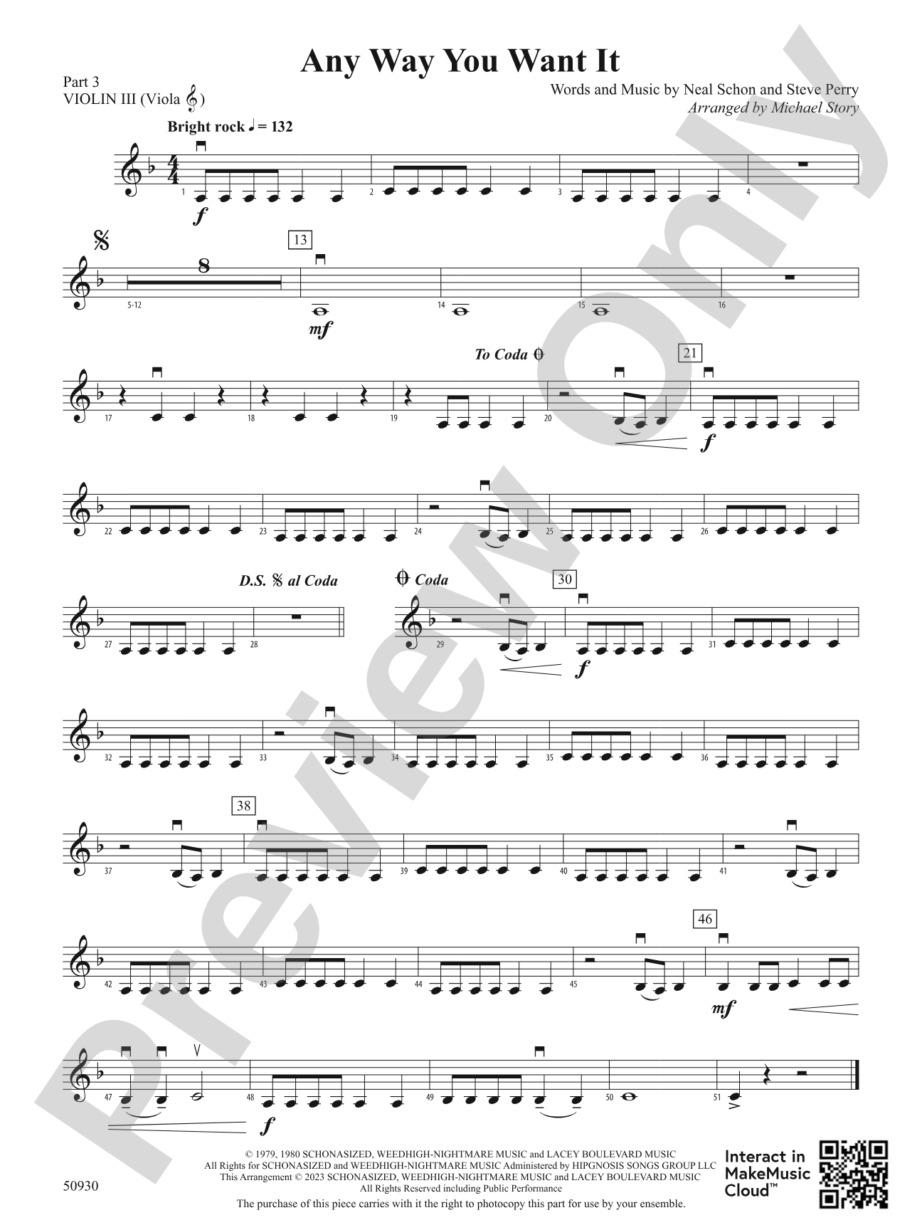 Any Way You Want It: Part 3 - Violin I