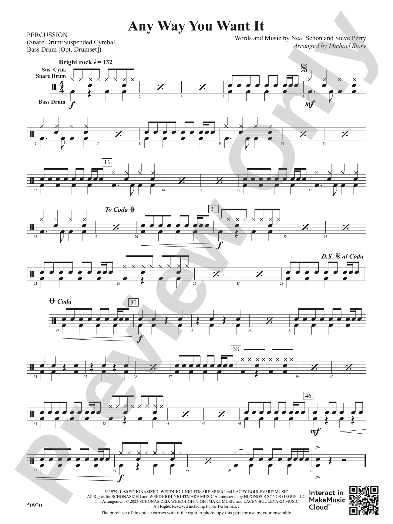 Any Way You Want It: 1st Percussion