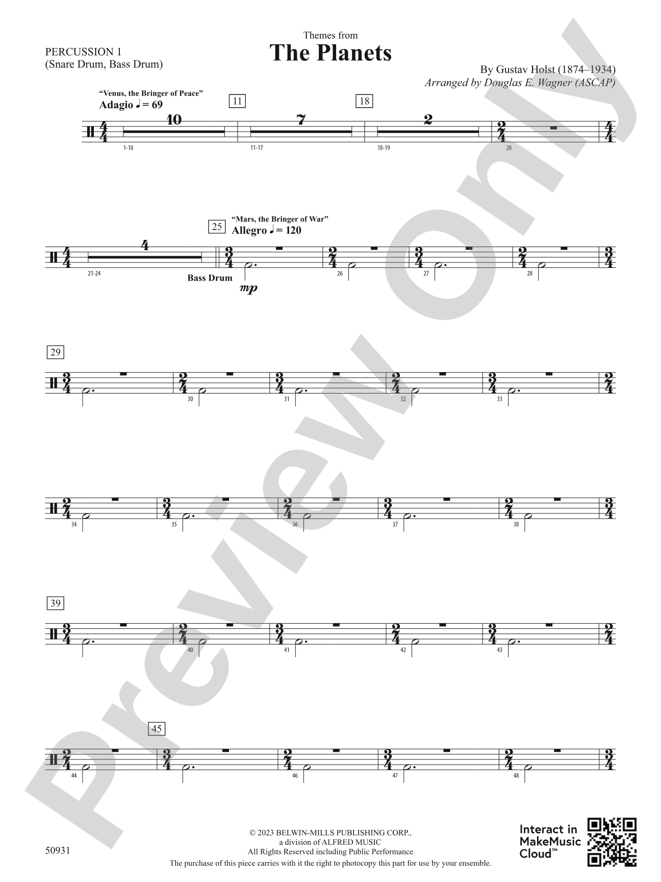 The Planets: 1st Percussion