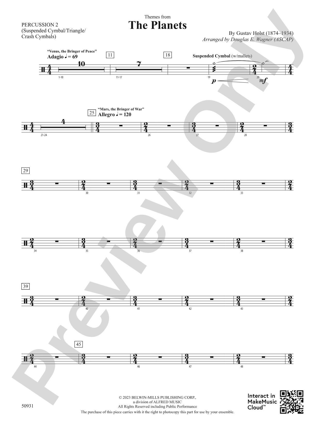 The Planets: 2nd Percussion