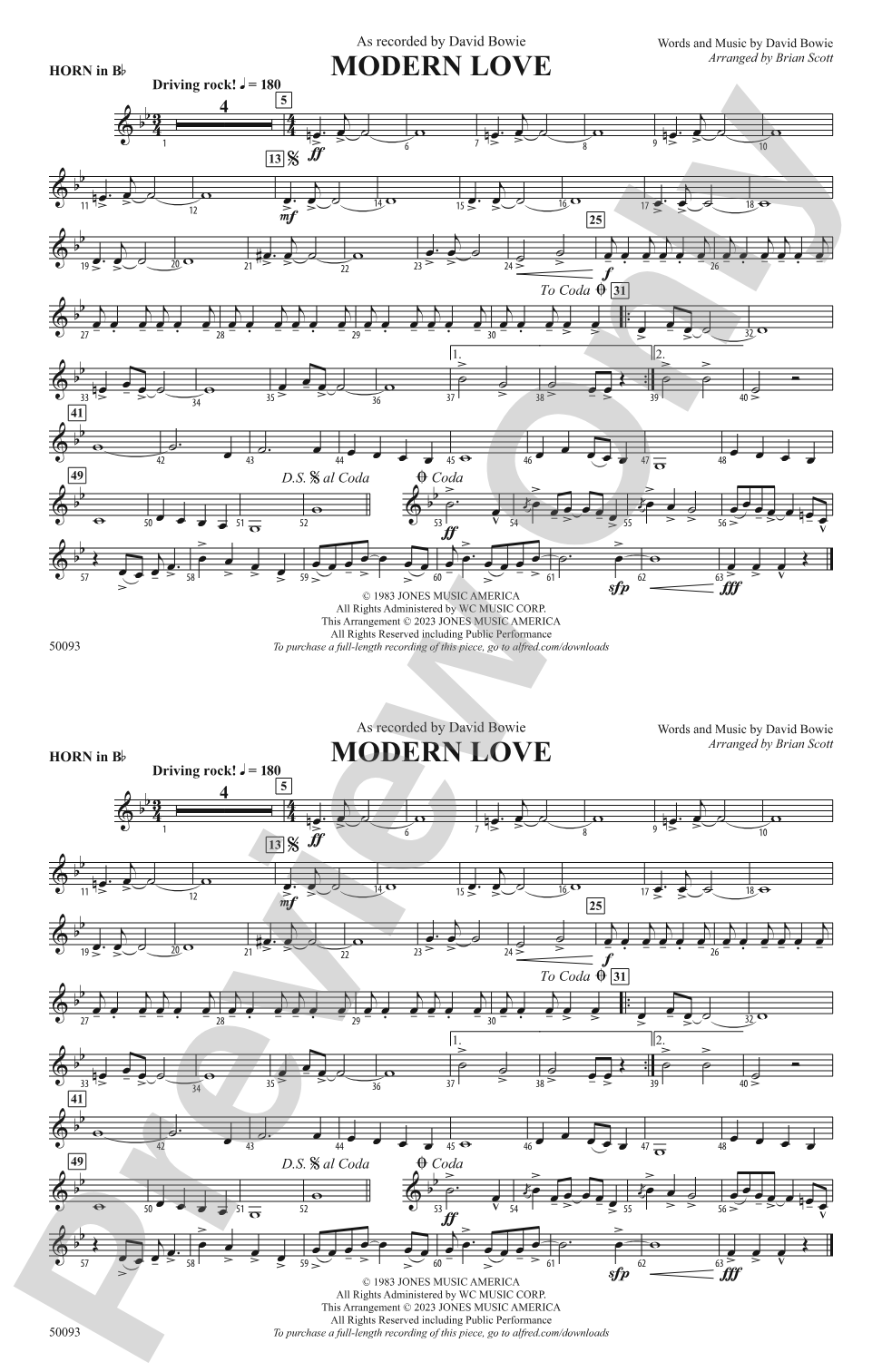 Modern Love: Horn in B flat
