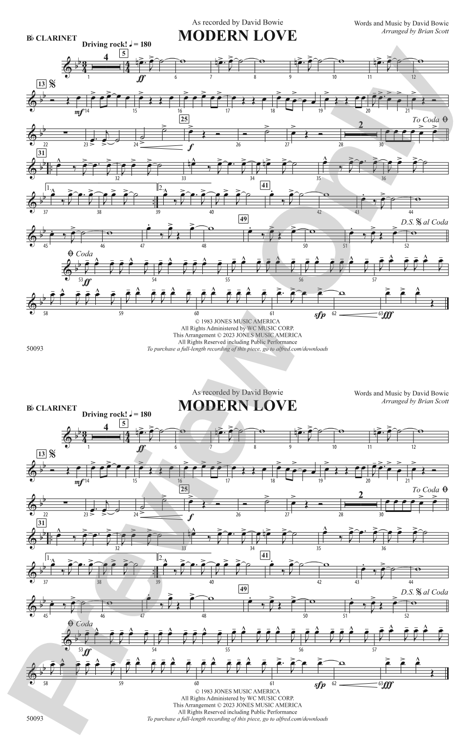 Modern Love: 1st B-flat Clarinet