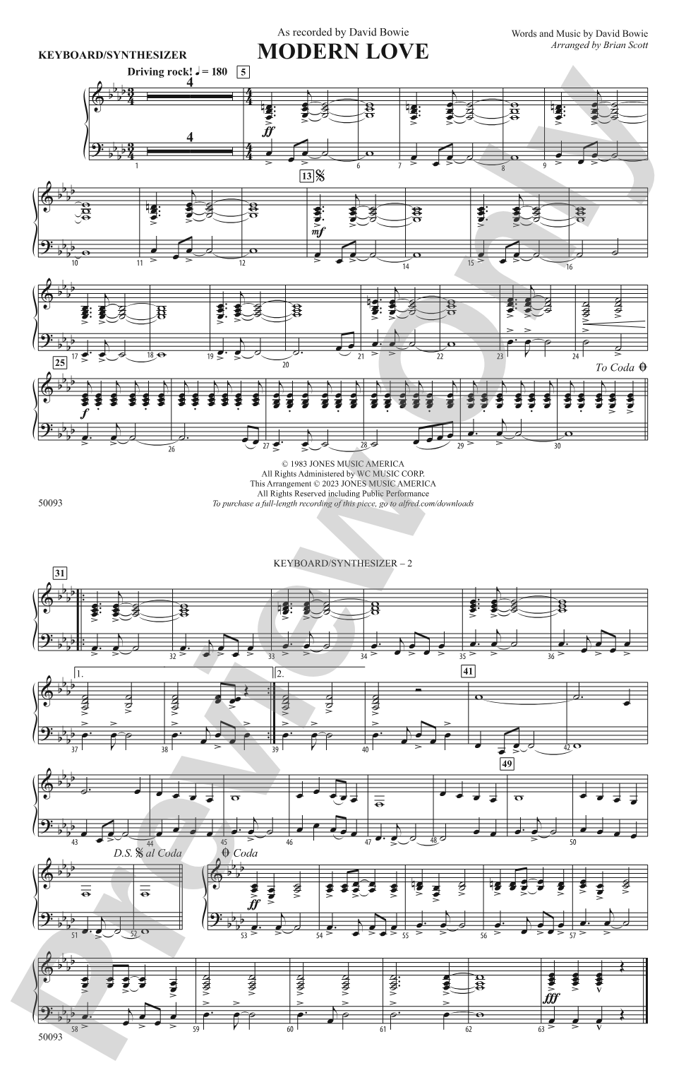 Modern Love: Piano Accompaniment