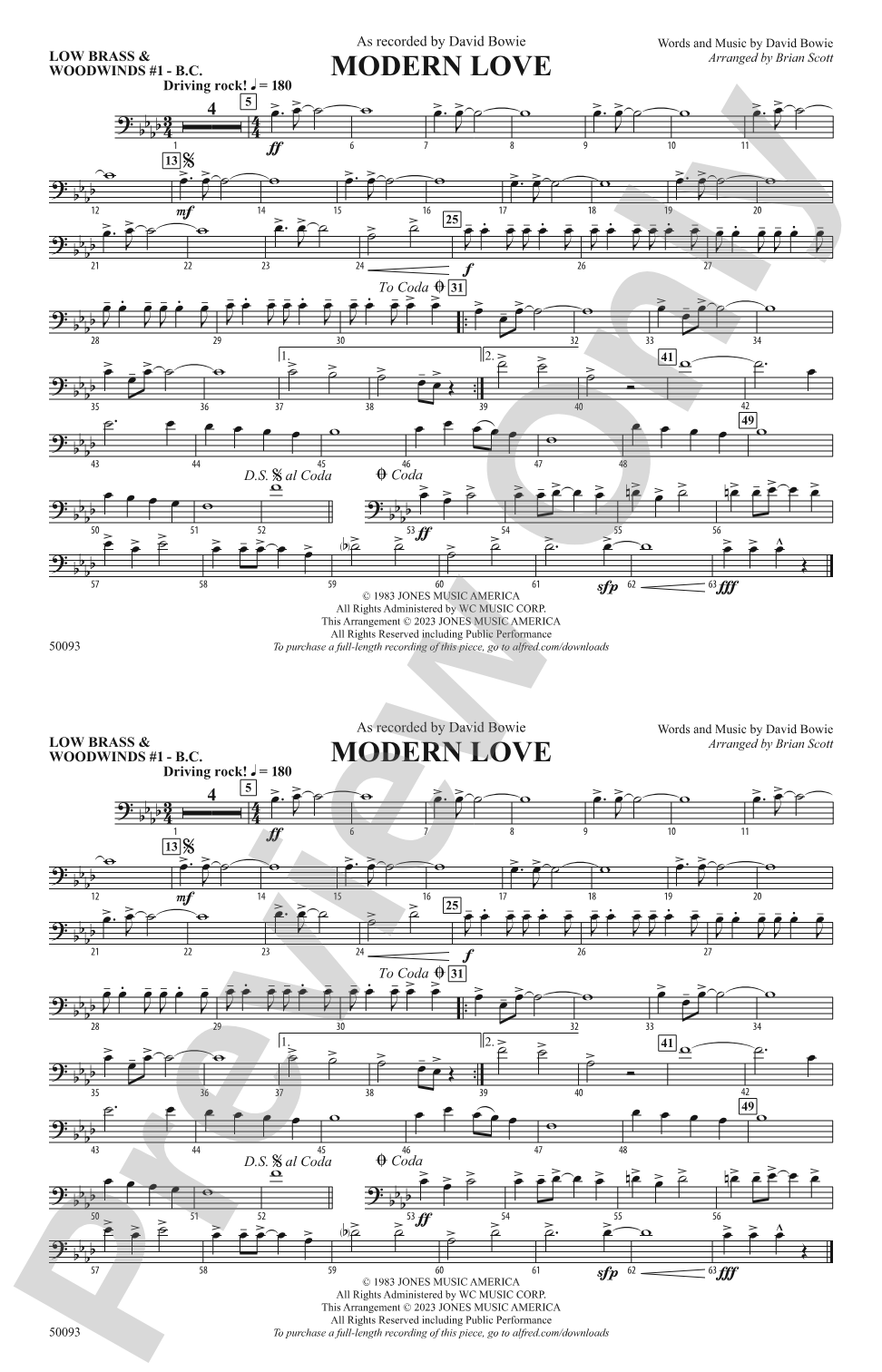 Modern Love: Low Brass & Woodwinds #1 - Bass Clef