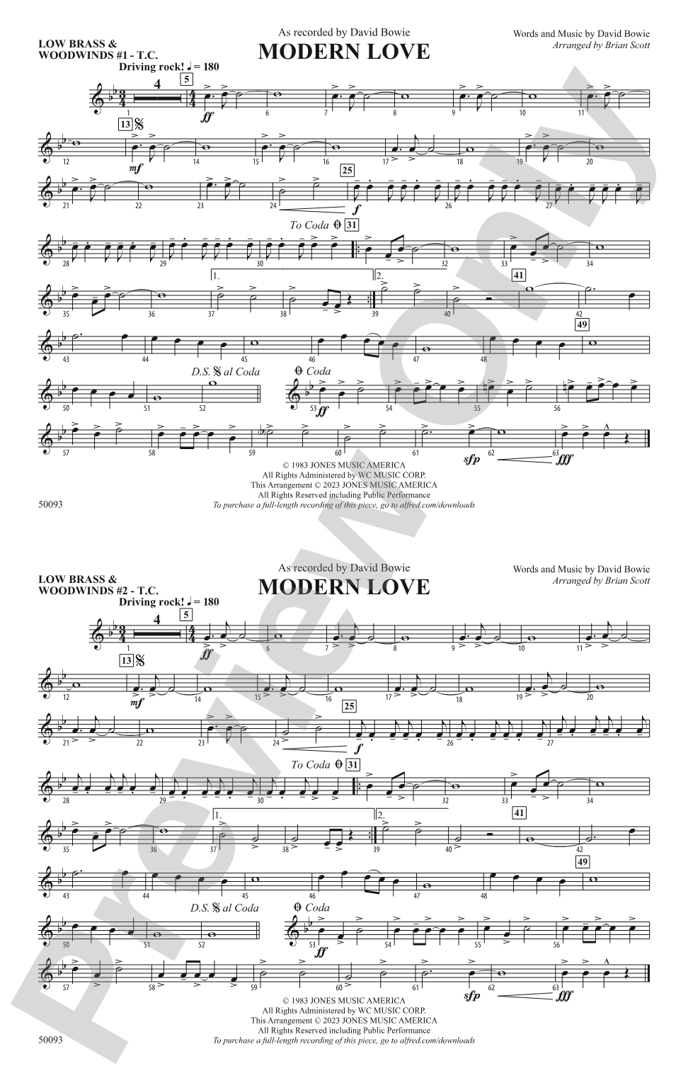 Modern Love: Low Brass & Woodwinds #1 - Treble Clef