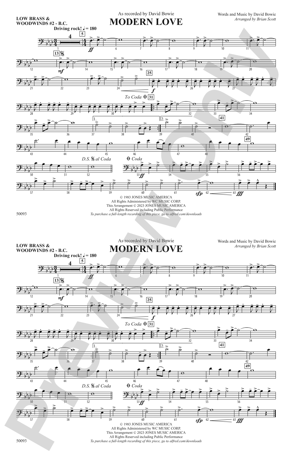 Modern Love: Low Brass & Woodwinds #2 - Bass Clef