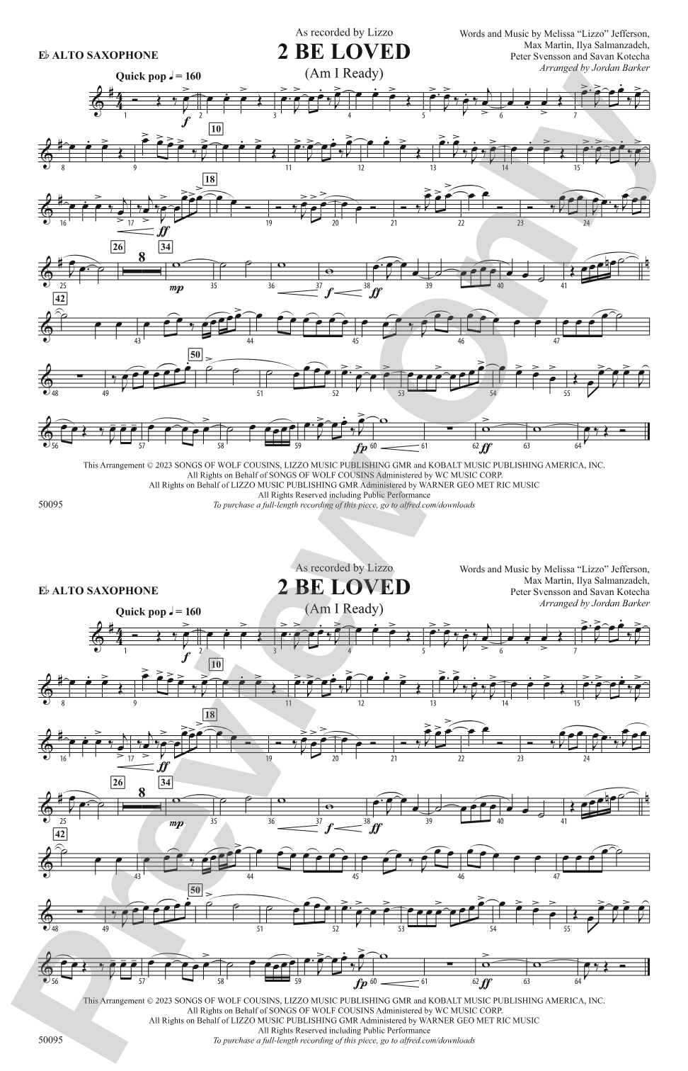 2 Be Loved: E-flat Alto Saxophone