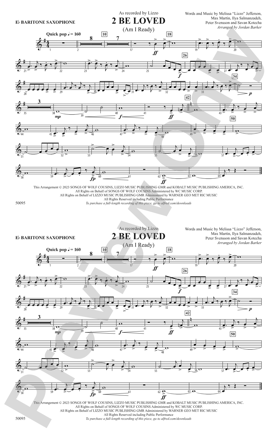 2 Be Loved: E-flat Baritone Saxophone