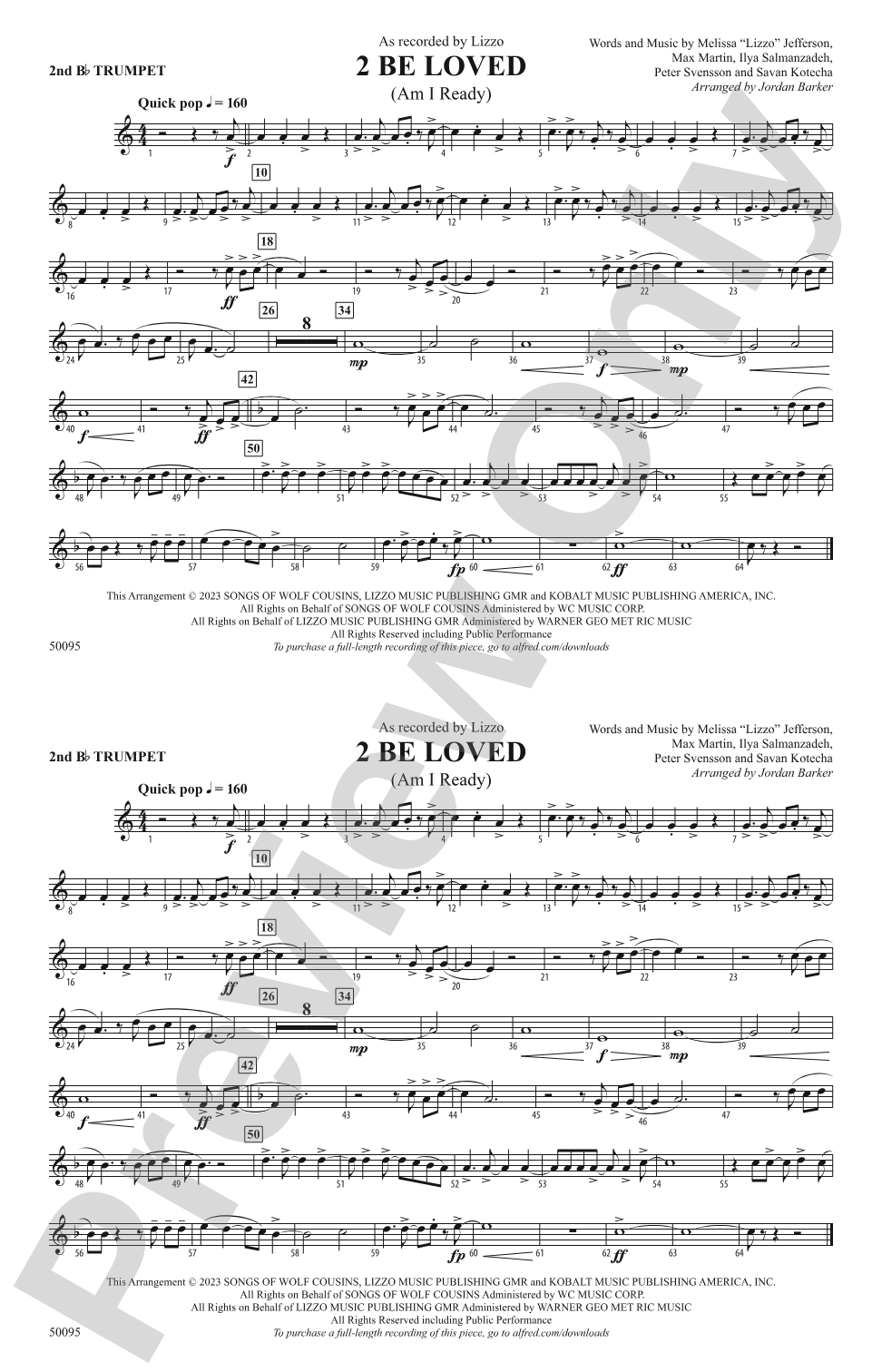2 Be Loved: 2nd B-flat Trumpet