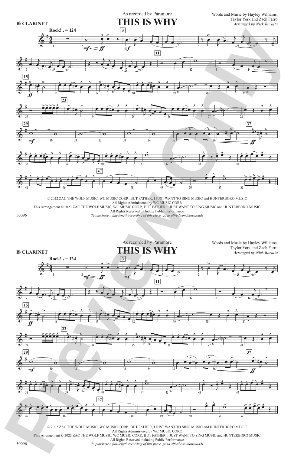 This Is Why: 1st B-flat Clarinet