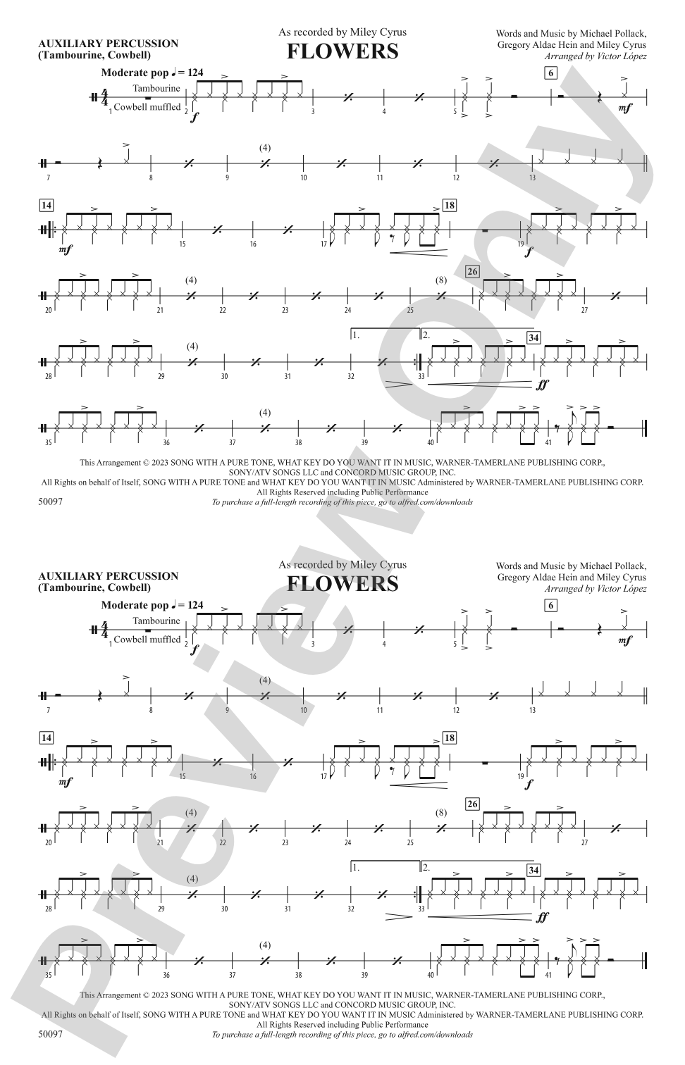 Flowers: Auxiliary Percussion
