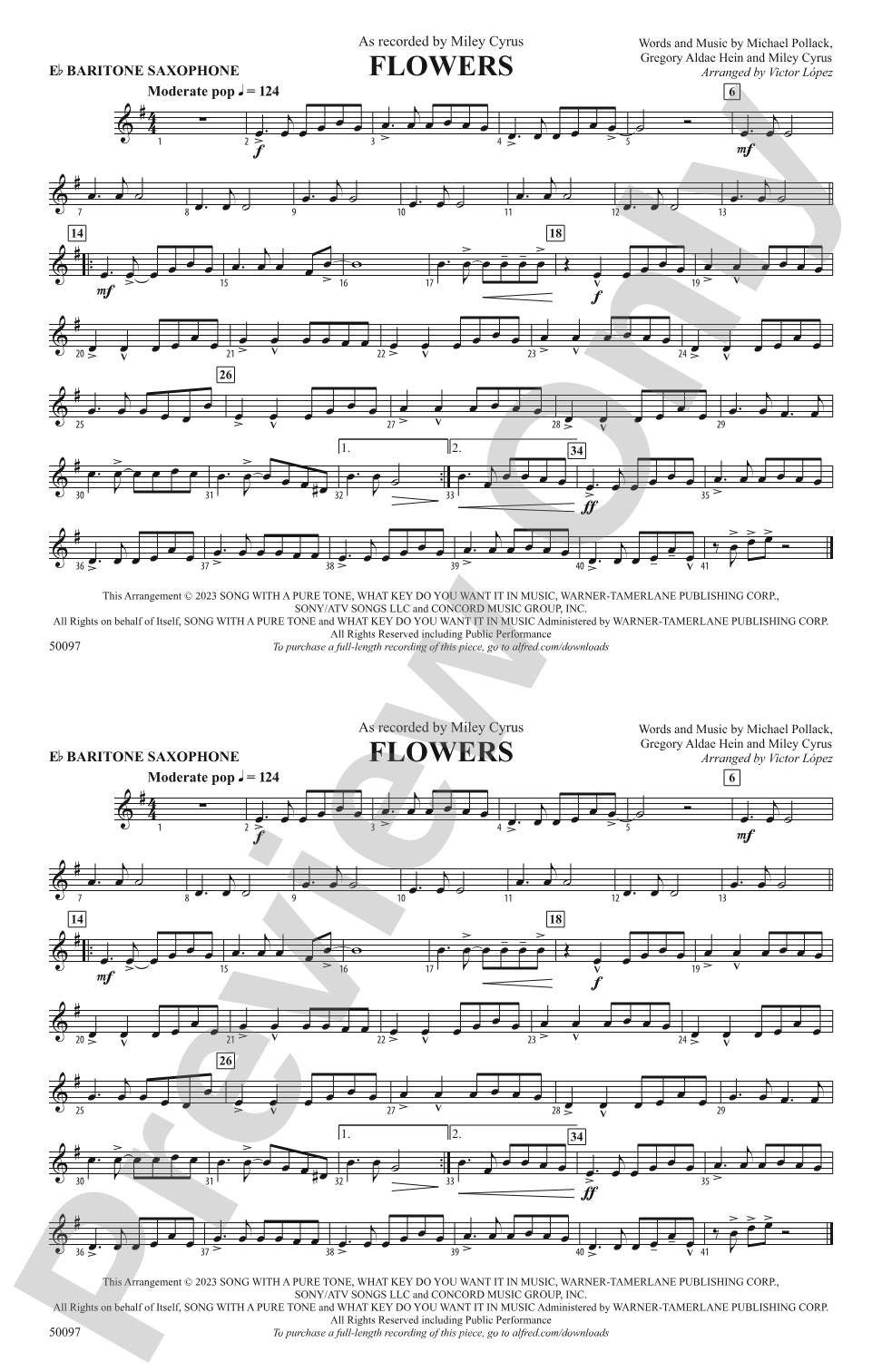 Flowers: E-flat Baritone Saxophone