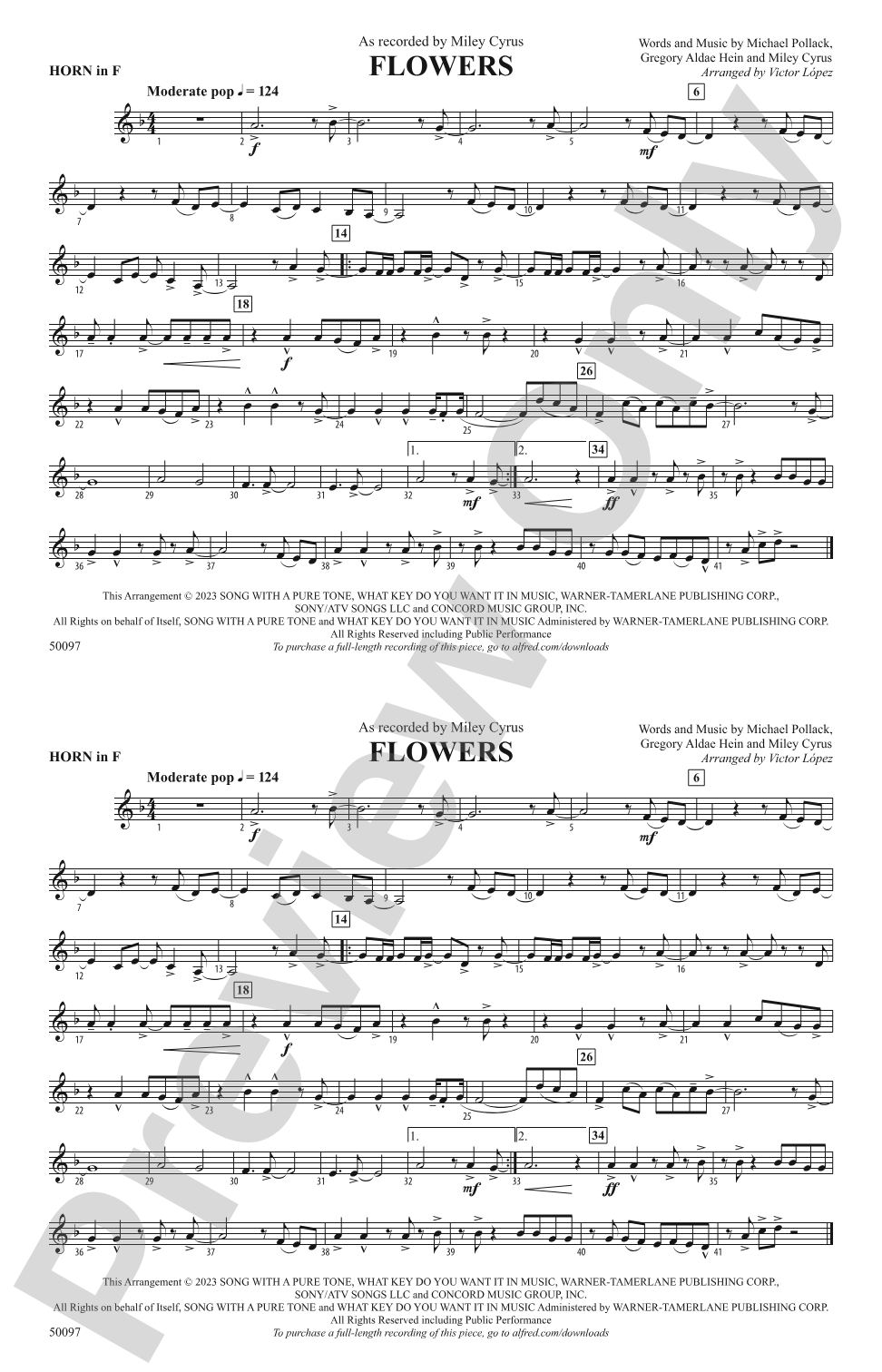 Flowers: 1st F Horn