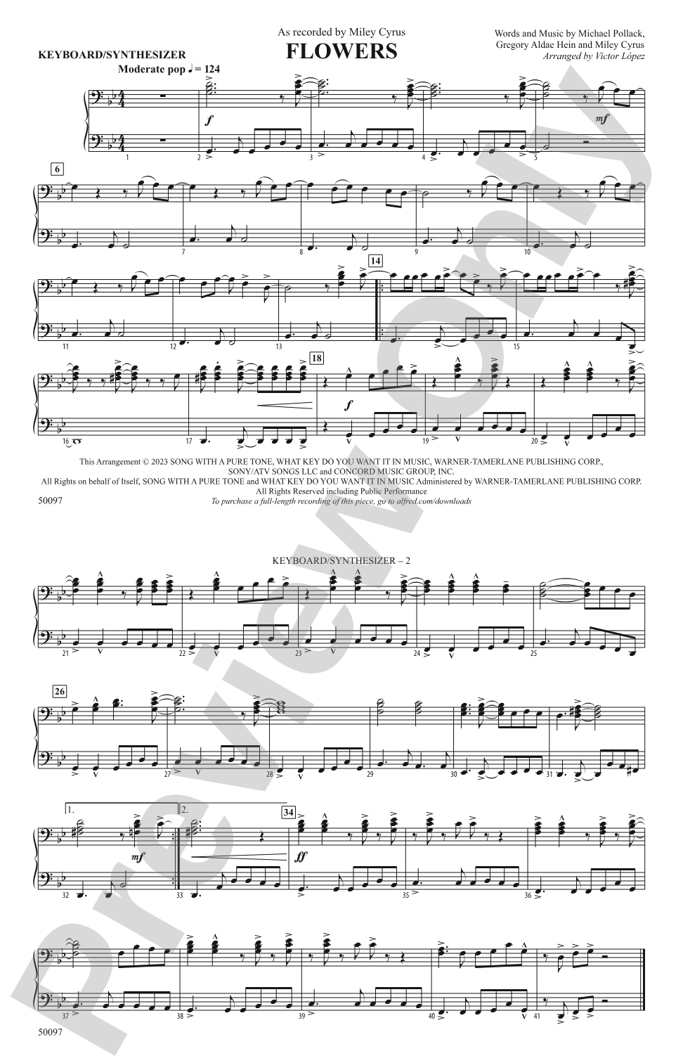 Flowers: Piano Accompaniment
