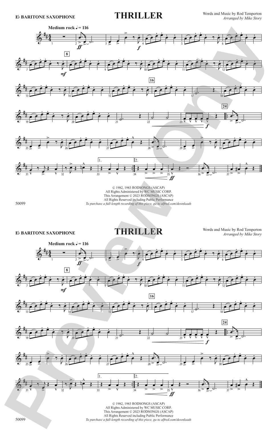 Thriller: E-flat Baritone Saxophone