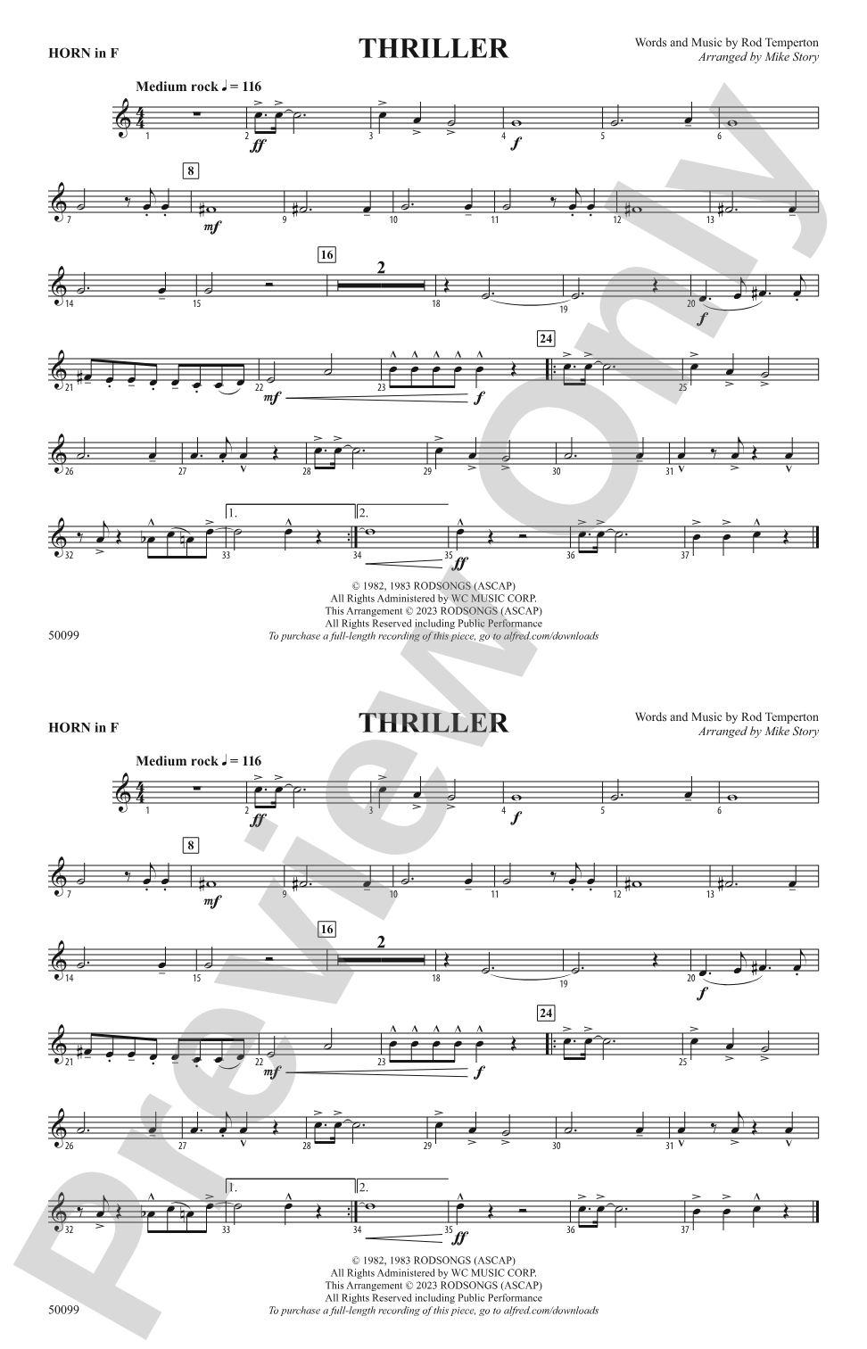 Thriller: 1st F Horn