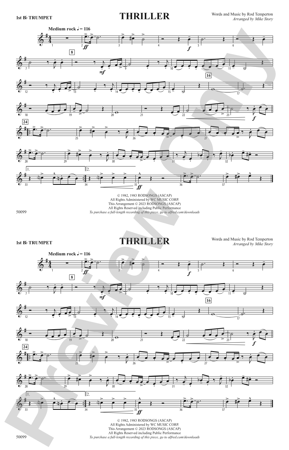 Thriller: 1st B-flat Trumpet