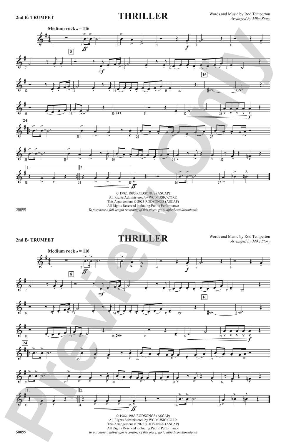 Thriller: 2nd B-flat Trumpet