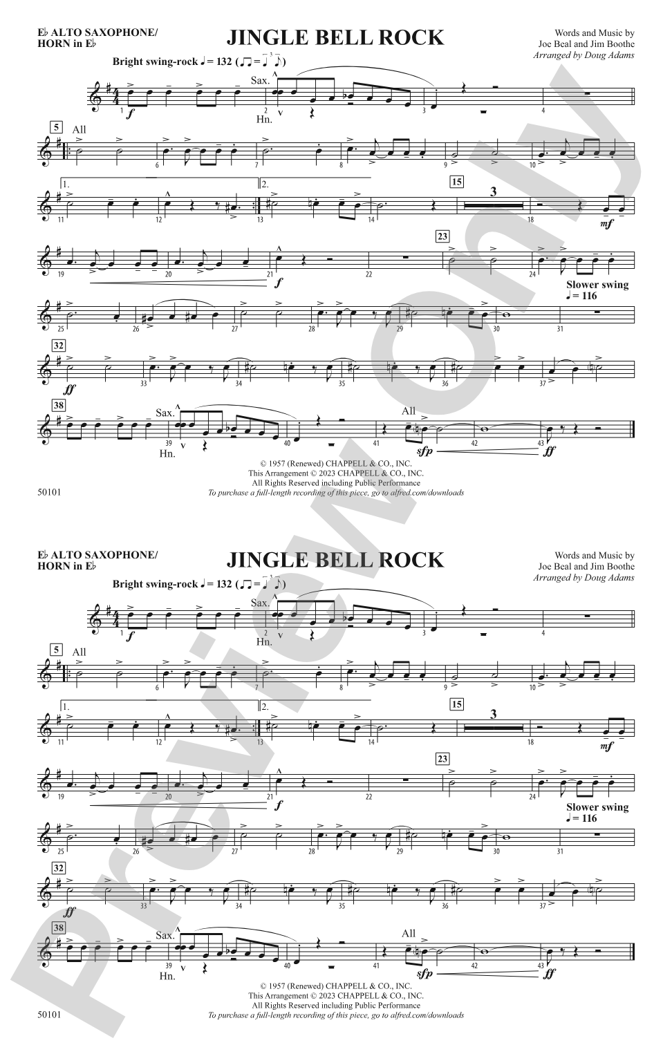 Jingle Bell Rock: E-flat Alto Saxophone