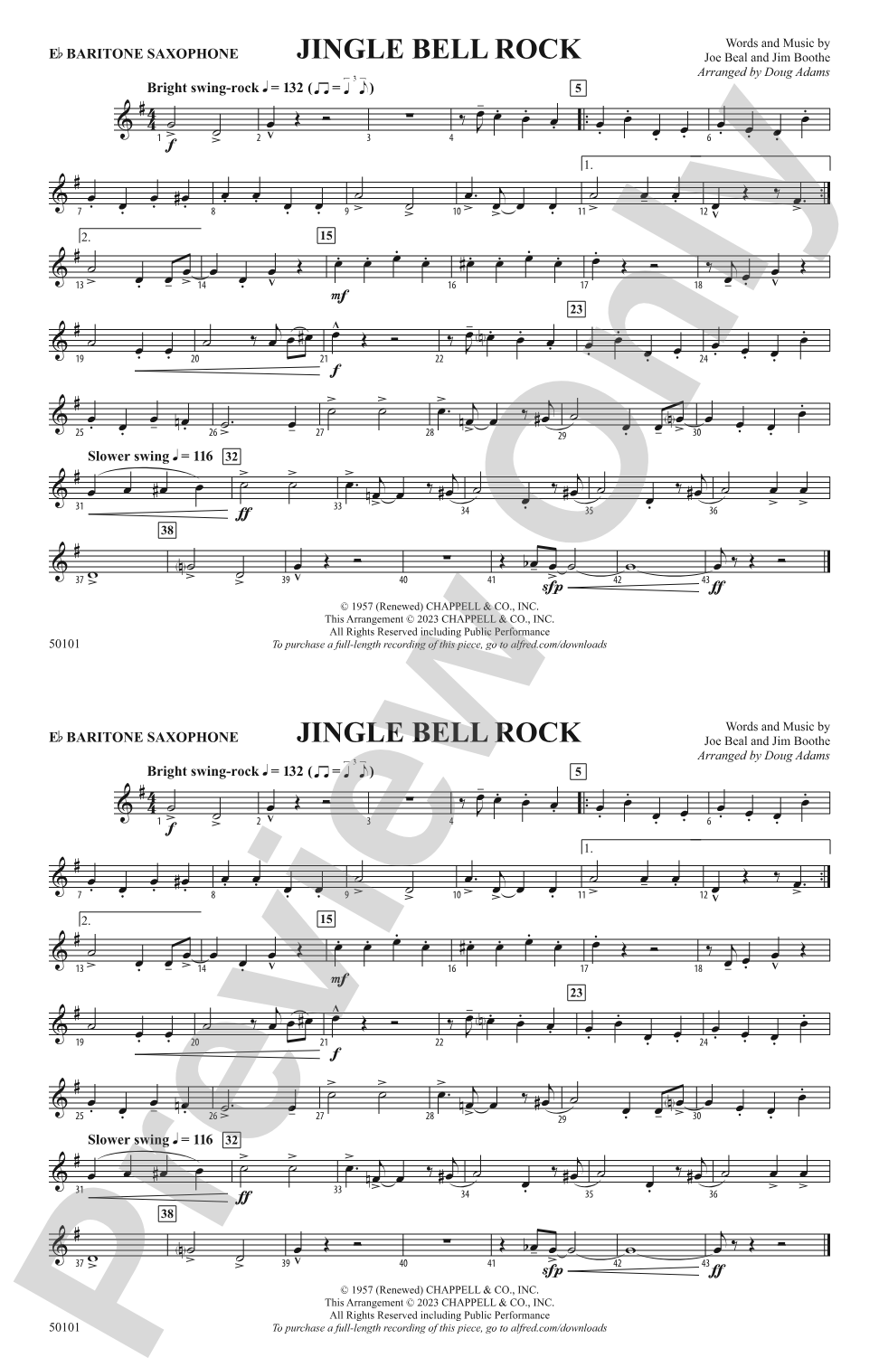 Jingle Bell Rock: E-flat Baritone Saxophone