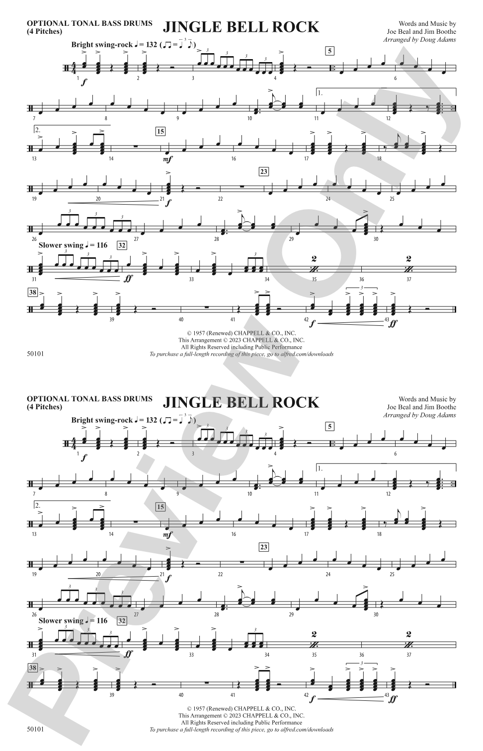 Jingle Bell Rock: Tonal Bass Drum