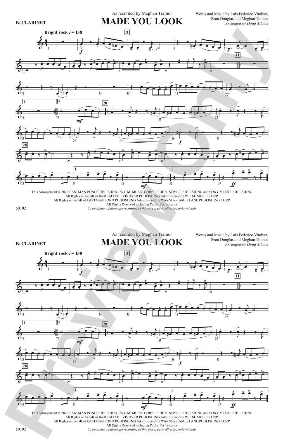 Made You Look: 1st B-flat Clarinet