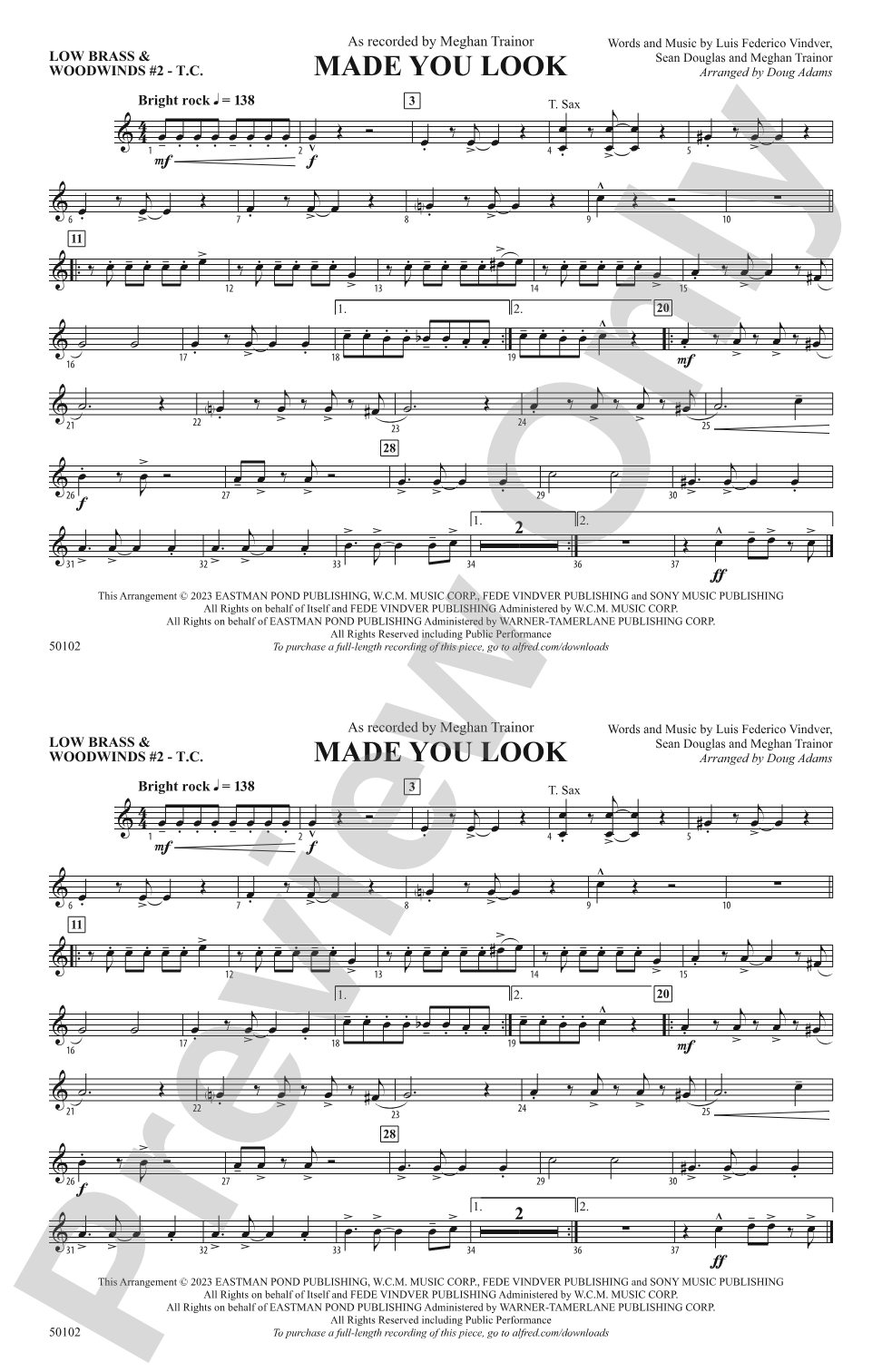Made You Look: Low Brass & Woodwinds #2 - Treble Clef