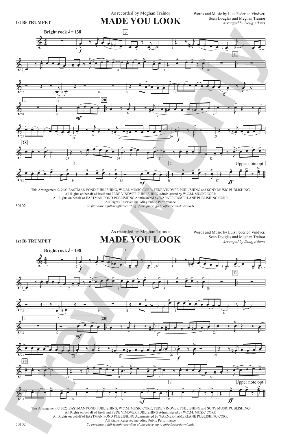 Made You Look: 1st B-flat Trumpet