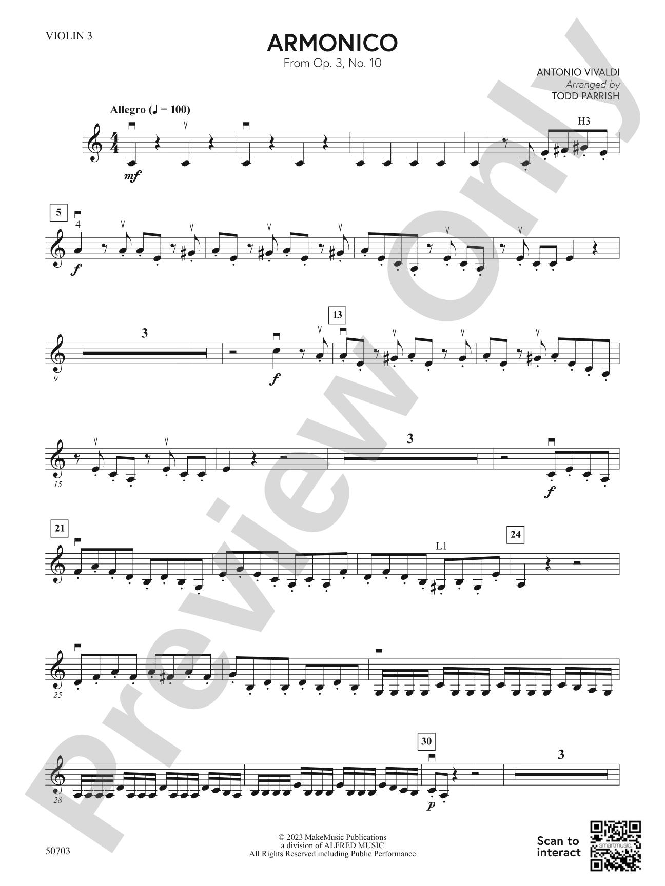 Armonico: 3rd Violin (Viola [TC])