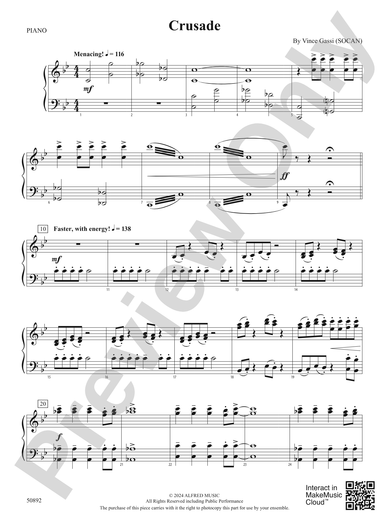 Crusade: Piano Accompaniment