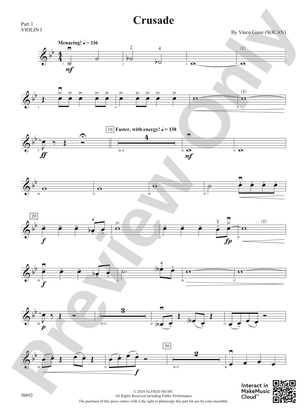 Crusade: Part 1 - Violin I