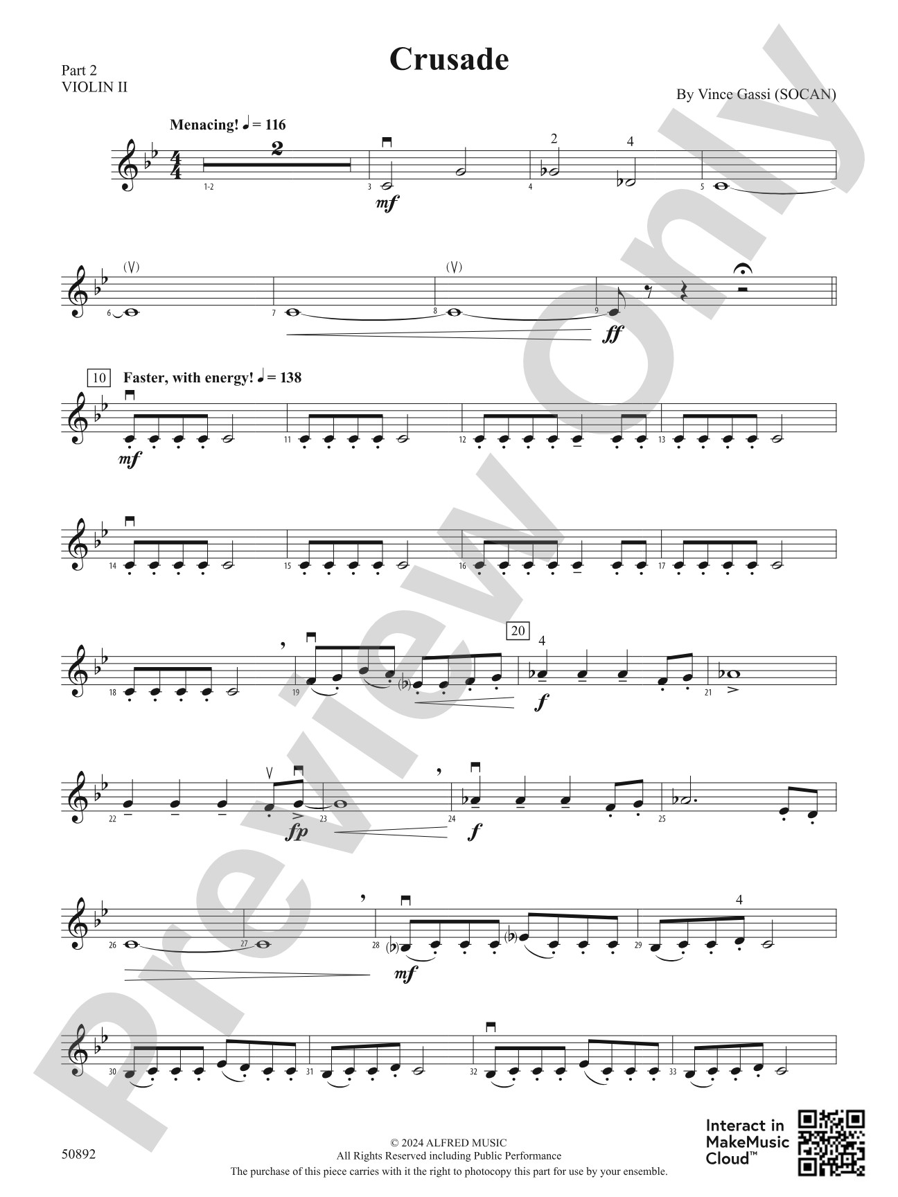 Crusade: Part 2 - Violin I