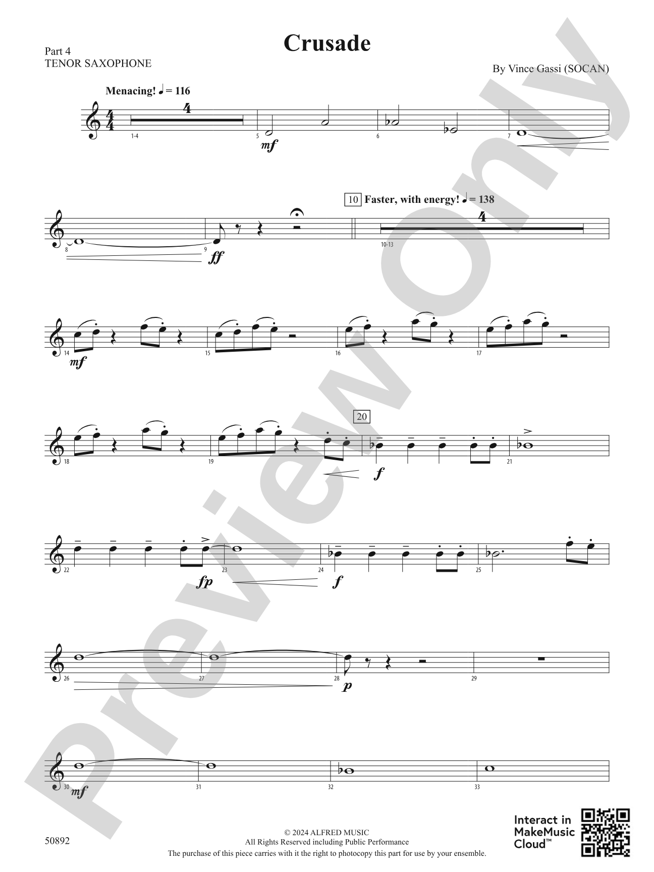 Crusade: Part 4 - Tenor Saxophone