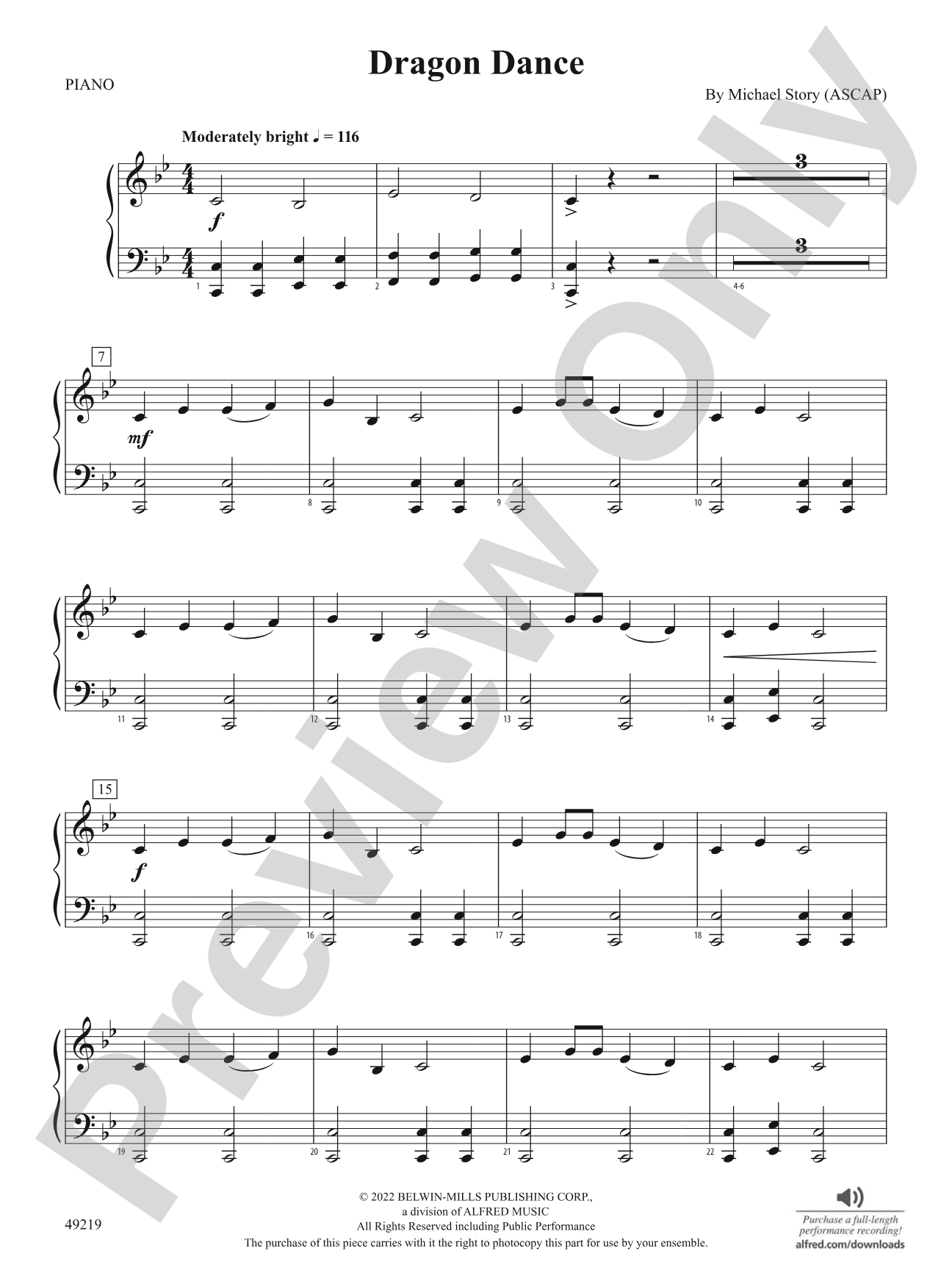 Dragon Dance: Piano Accompaniment