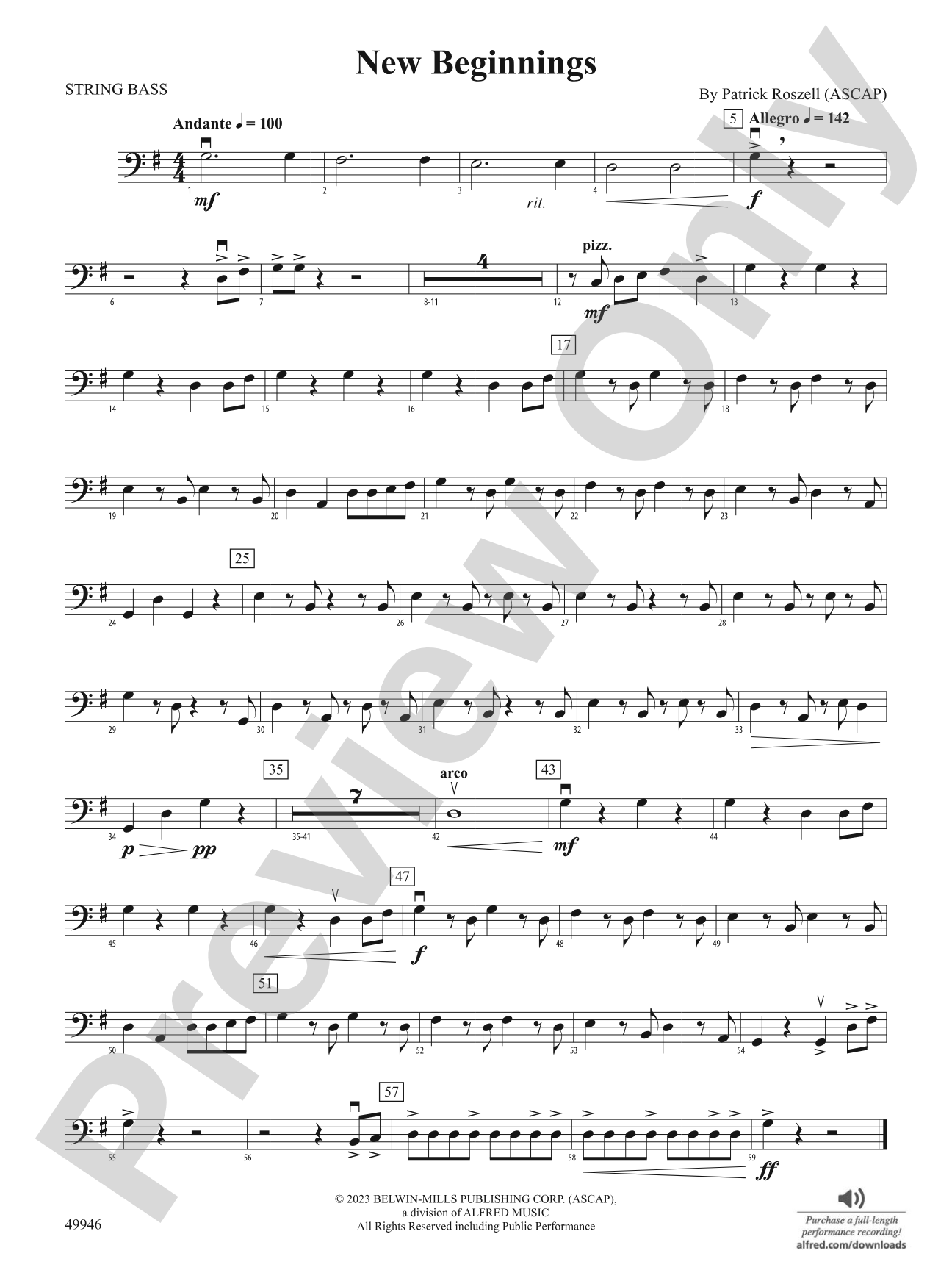 New Beginnings: String Bass