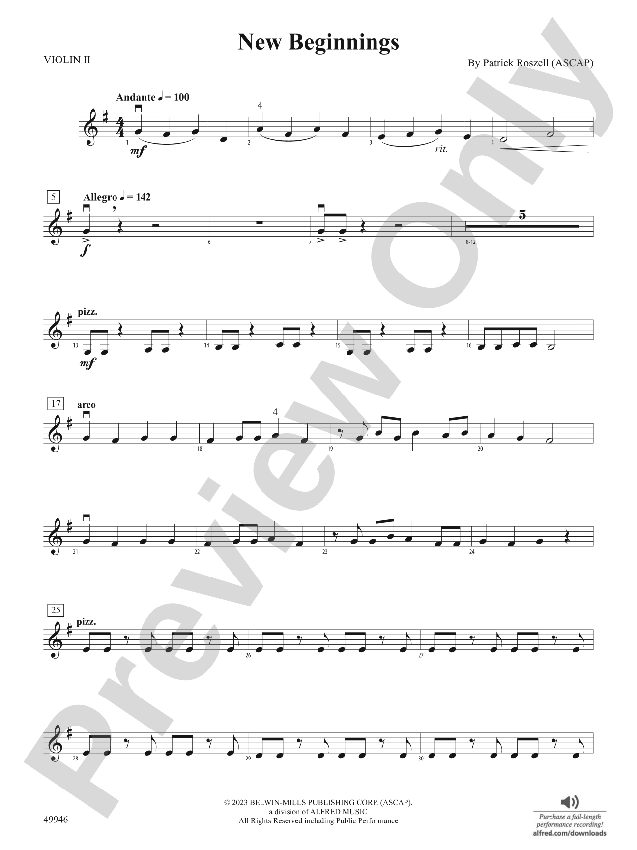 New Beginnings: 2nd Violin