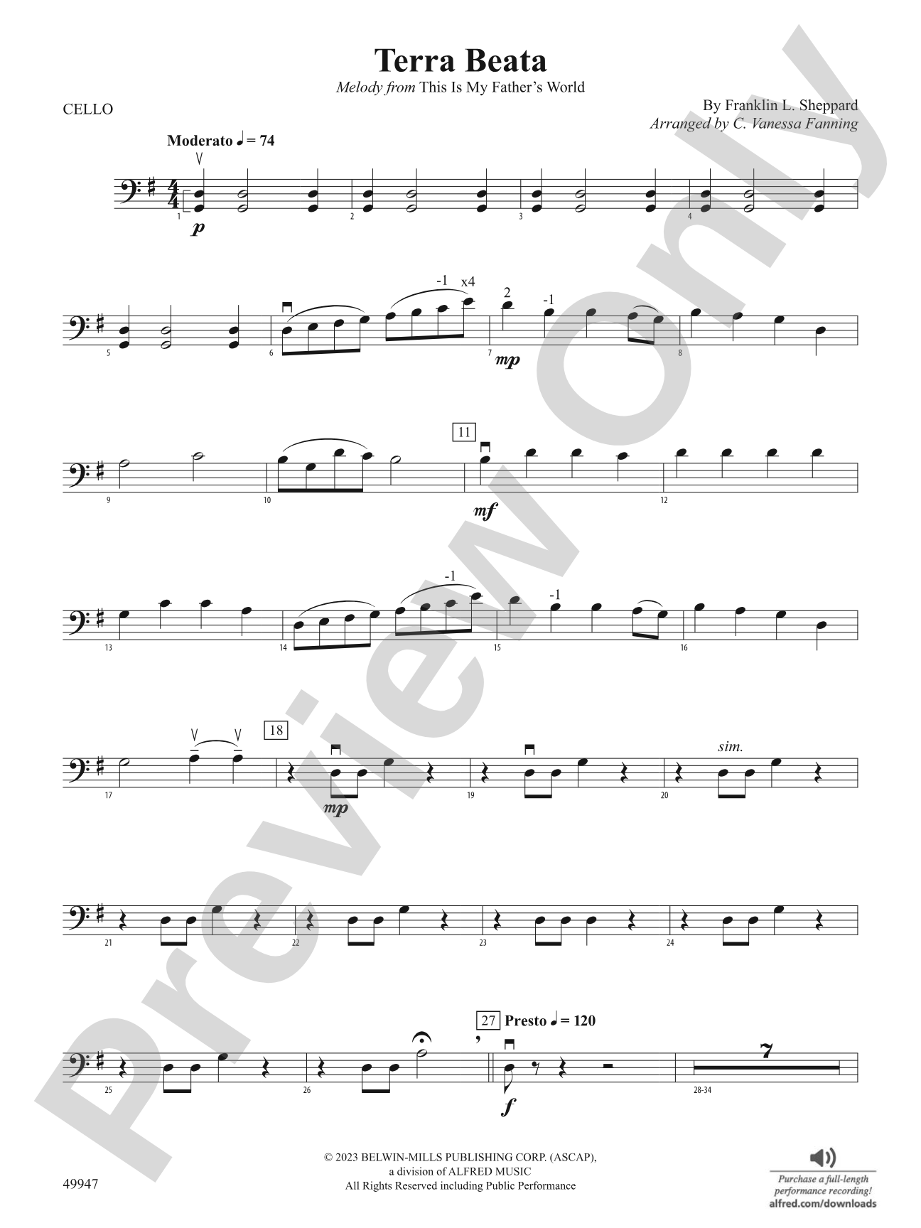 Terra Beata: Cello