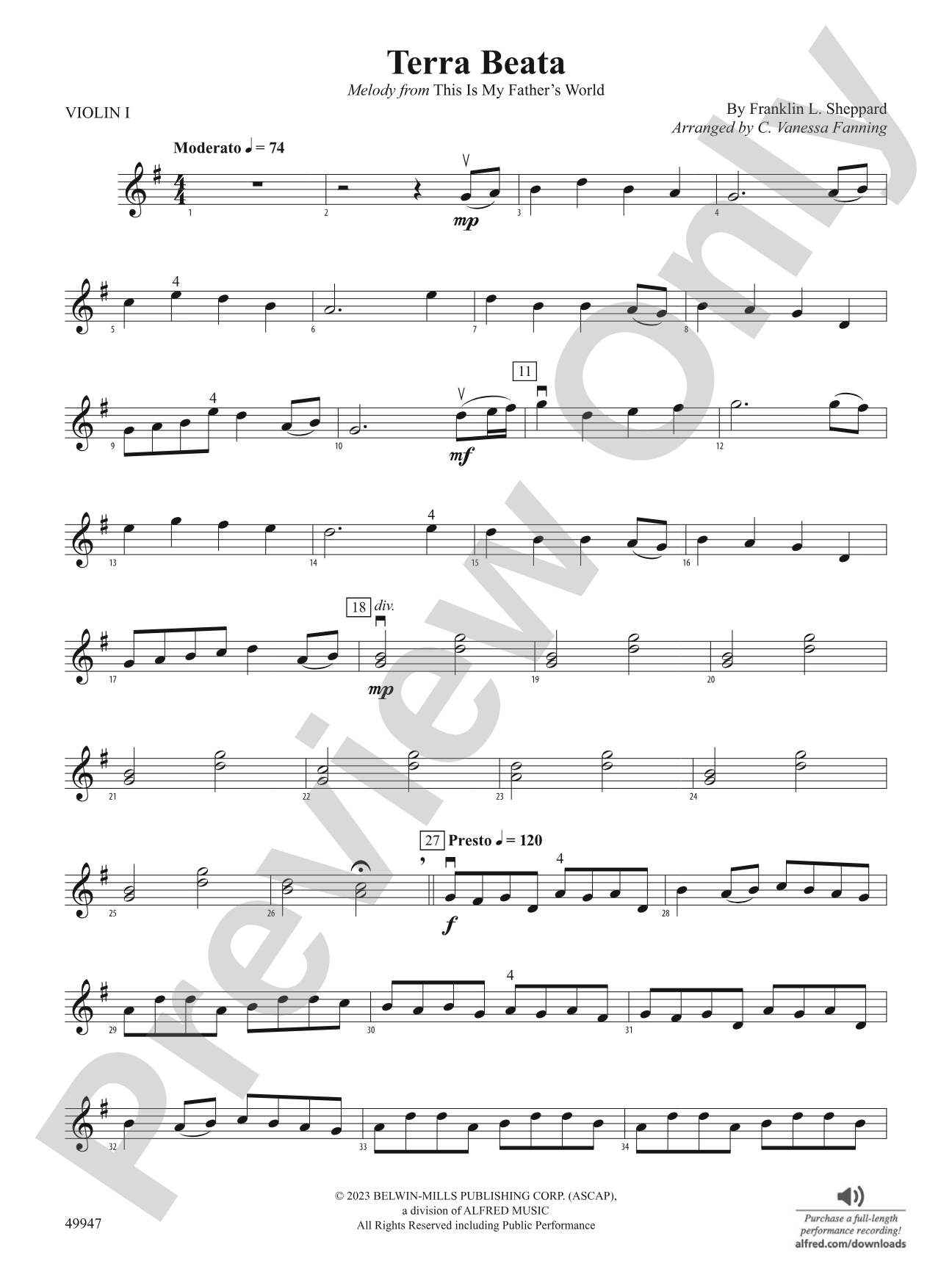 Terra Beata: 1st Violin