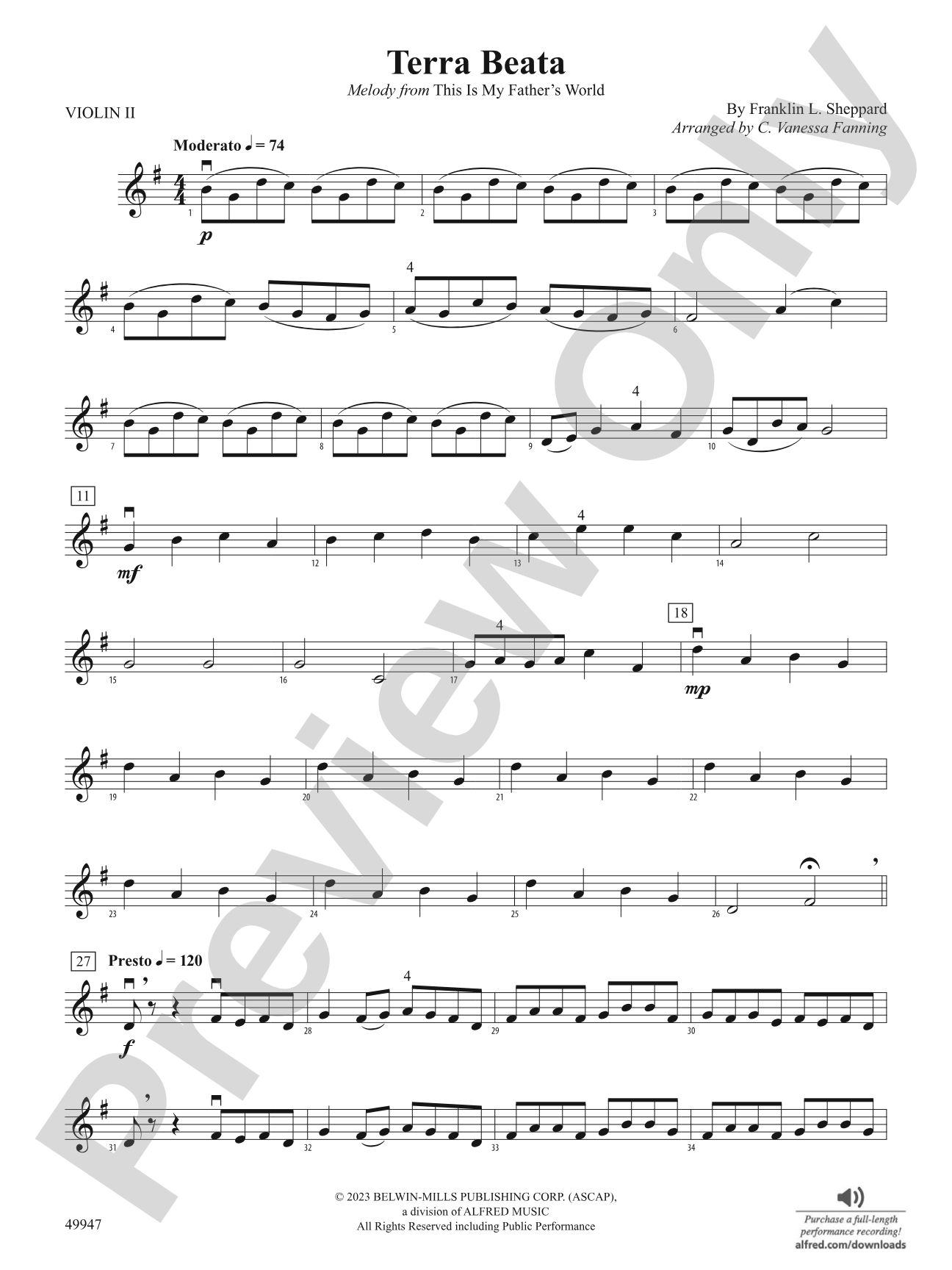 Terra Beata: 2nd Violin